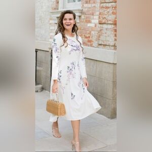 Floral Embroidered White Dress